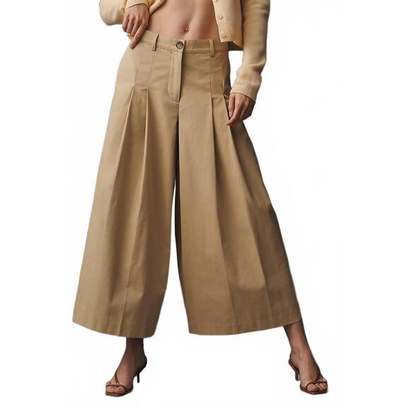 NEW ASTR rowen pleated culotte pants in khaki - Picture 4 of 4